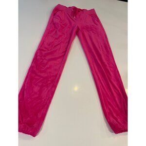 Lilly Pulitzer Hot Pink Velour Jogger Pants With Gold Accents & Elastic Waist Wo